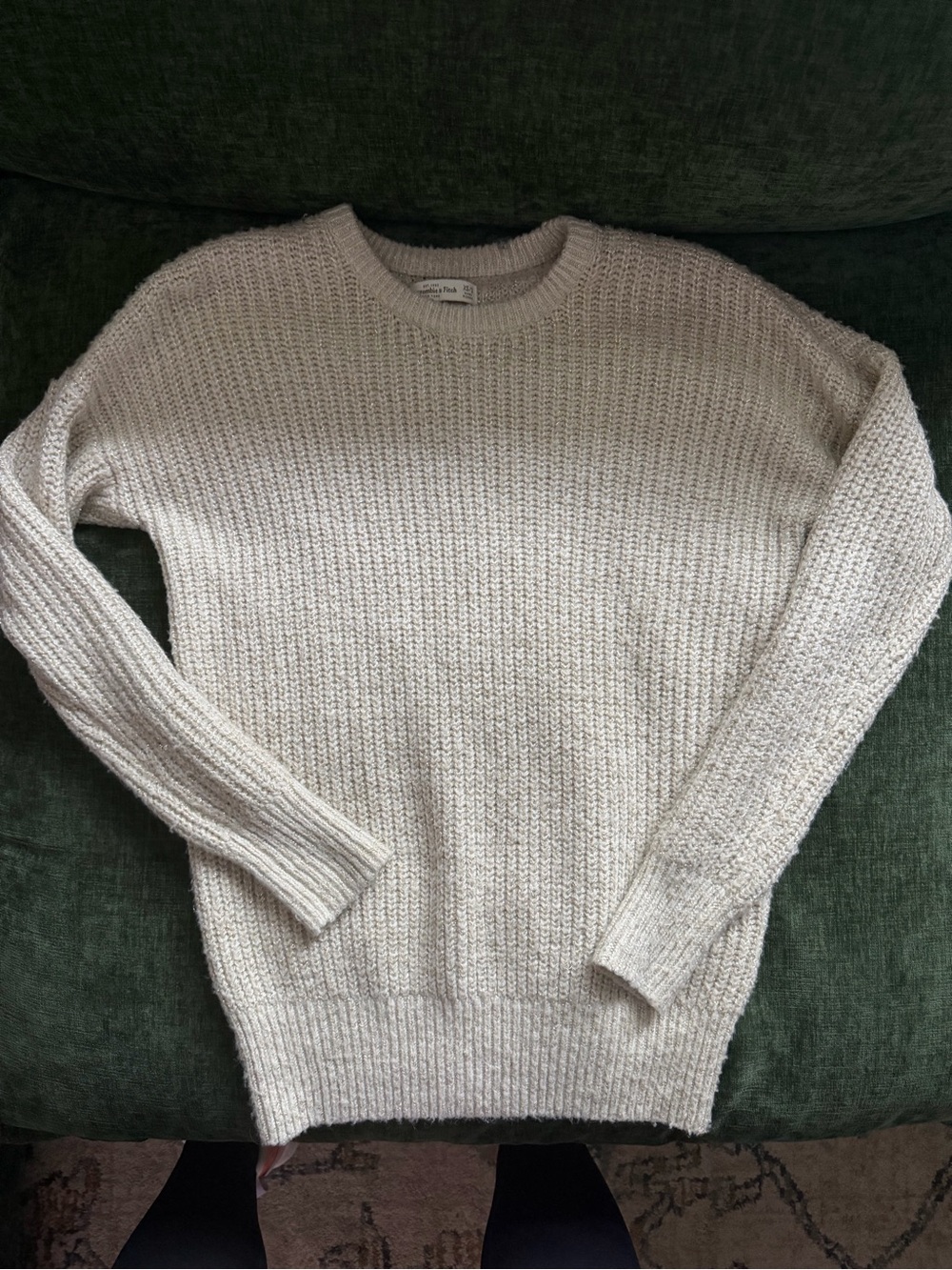 Abercrombie & Fitch Cream Crewneck Sweater